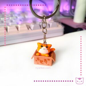 Llavero Gatito Caja Naranja